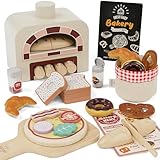 Lehoo Castle Kinderküche Zubehör Holz, Spielküche Zubehör, Pizza Kinderküche, Backset für Kinder, Rollenspiel-Geschenke Spielzeug...