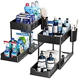 Puricon 2 Set Unter Waschbecken Regal, 2 Etagen Standregal Küche Arbeitsplatte Regal Organizer, Mehrfunktional Küchenregal...