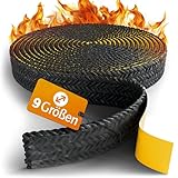 Komplett-Lösung für Ofen & Kamin - Professionelles Ofendichtband 3m, Kamin Dichtband, Kamindichtung, Ofenrohr Dichtung, Kamintür,...