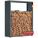 STEELSØN Keid Kaminholzregal 150x120x42,5 cm – Brennholz Regal für innen/außen – Holzunterstand stabiles Metall - rostfrei &...