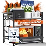 Heldenwunder Mikrowellenregal Küchenregal stehend Stahl (2-stufig) | Mikrowellen Regal Mikrowellenschrank | Vorratsregal Bäckerregal...