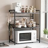 ALANNG Mikrowellen Regal, 3 Stufig Mikrowellenregal Küche Arbeitsplatte, Küchenregal Stehend für Backofen/Kaffeemaschine, Stabile...