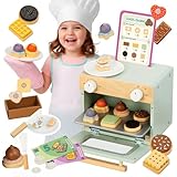 Nene Toys Keks-Laden aus FSC-Holz für Kinder ab 3 Jahren – Komplett-Set mit Mini-Ofen, Menü, Keksen & Spielgeld – Pädagogisches...