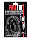 FIREFIX 2044 Keramikkordel ø 10mm, grau I 2m Ofendichtschnur für Kaminofen I Rundkordel I Ofendichtung mit bis zu 1100 °C...