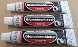 Dichtschnurkleber Ofenschnurkleber Hochtemperaturkleber Dichtung 1100°C Fermit 1 bis 5 Tuben 17 ml (3 Tuben 17 ml)