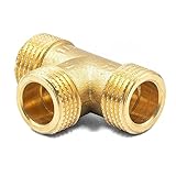 Messing T-Stück 1' AG x AG x AG – Robuster T-Verteiler für Wasser- & Heizungsinstallation – Hochwertiges Rohrfitting, 10 bar,...