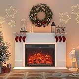 GRAVFORCE Elektrokamin 23 inch Elektrischer Kamin mit LED 3D Realistischer Flammeneffekt Erwärmungsfreistehender mit Timer und...