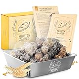 KRUSTENZAUBER Lavasteine Backofen zum Brot backen inkl. Edelstahl Dampfschüssel für optimale Wärmeverteilung dank natürlichen...