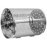 Mikikit Drehbarer Grillkorb aus Edelstahl mit Schnallenverschluss Backofenkorb für Heißluftfritteusen und Backöfen Universeller...