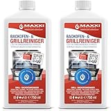 Maxxi Clean | Backofen- Grillreiniger extra stark | 2x 750 ml Gel Paste | selbstarbeitender Reiniger und Fettlöser | für, Herdplatte...