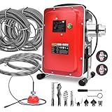 16mm 37M Spiralen Elektrische Rohrreinigungsmaschine 400W 450U/min, Rohrreinigungsgerät mit FI-Schalter für Ø30-100mm Rohrleitungen,...