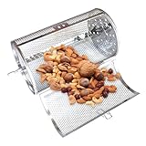 Ofenbraten - runder Edelstahlkorb zum Backen und Grillen | Spinnennetzfass für Erdnüsse, getrocknete Früchte, rauchiger...