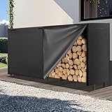 Kendane 8FT Kaminholzregal Metall Außen mit Wasserdichter Abdeckung - Brennholzregal Outdoor Außen Garten, Holzlager & Holzunterstand...
