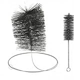2 Stück Ofenrohrbürste Set, Schornsteinbürste, Ofenrohrbürsten zur Rohrreinigung, Ofenbürste Kaminbürste ø 150 mm/180 mm,...