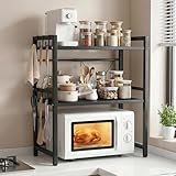 ALANNG Mikrowellen Regal, 3 Stufig Mikrowellenregal Küche Arbeitsplatte, Küchenregal Stehend für Backofen/Kaffeemaschine, Stabile...