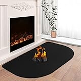 Khongoo Feuerfeste Unterlage, 80x50x0.1cm Funkenschutzplatte für Kaminofen, Feuerfeste Kaminmatte für Kamine Bodenblech, Zum Schutz...