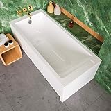 ECOLAM® Badewanne TAMI 150x70 cm + Schürze Wanne Acrylwanne Rechteck aus Sanitäracryl Komplett Set mit Acrylschürze, Ablaufgarnitur...