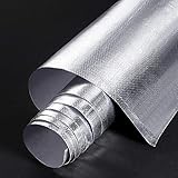 BBTO Hitzeschutzfolie Selbstklebend – Aluminisierte Glasfaser Wärmeschutzmatte Hitzeschutzmatte, Zuschneidbare Wärmeschutzfolie...