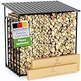 Gartenzeit® Kaminholzregal Außen XXXL 186x105x185cm – 3,45m³, 5,25SRM, Metallrahmen 30x30mm, Metalldach, feuerverzinkt, 105cm...