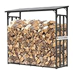 QUICK STAR Metall Kaminholzregal Außen 185 x 70 x 185 cm, Pro - 40 mm Stahlprofil, Anthrazit, Wetterfest, Kapazität 2,3 m³ (3,5...