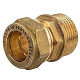 tecuro MS-Klemmringverbinder, Einschraubverschraubung mit zyl. Gewinde 22 mm x 3/4 AG, für Trinkwasser gemäß DVGW W 534 geprüft und...