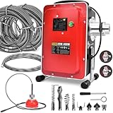 16mm 26,5M Elektrische Rohrreinigungsmaschine 400W 450U/min mit FI-Schalter für Ø30-100mm Rohrleitungen, Rohrreinigungsgerät...