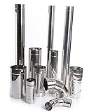 Edelstahl Kaminrohr Ofenrohr Rohr Heizung Rauchrohr Schornstein Abgasrohr Sanierung 250mm 330mm 500mm 1000mm Wandstärke 0,6mm...