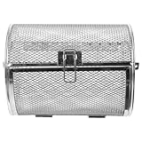 ERINGOGO Rollbarer Edelstahl Grillkorb Drehspießkorb Ofenzubehör für Elektroöfen und Heißluftfritteusen Rostfreier Ofen Bräter...