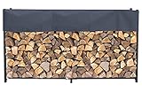 QUICK STAR Kaminholzregal Außen 200 x 25 x 115 cm Anthrazit, Garten Metall Kaminholzunterstand 0,8 m³ (1,3 SRM), Wetterfeste...
