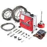 ZELCAN 850W Rohrreinigungsmaschine Rohrreinigungsspirale Elektrisch mit Ø10mm, Ø16mm,Ø22mm Spirale Rohrreinigungsgerät...