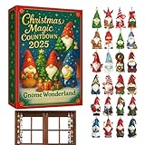 Countdown-Kalender - 24 Stück 2D Weihnachtswichtel Ornamente, Adventsanhänger Feiertagsdekorationen, kreativer saisonaler , leichtes...
