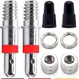 Fahrrad-Ventile Ersatz-Set: 8-Teile Dunlop Blitz-Ventil mit Dichtung, Ventil-Mutter, Ventil-Kappen, Zubehör Ersatzteile für Puky...