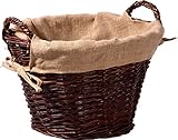dobar® Premium Kaminholzkorb aus ungeschälter Weide - Kaminholzaufbewahrung mit Tragegriffen - Kaminholztrage mit herausnehmbarer...