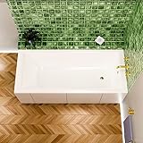 ECOLAM® Badewanne TAMI 140x70 cm | Wanne Acrylwanne Rechteck aus Sanitäracryl | Komplett Set mit Ablaufgarnitur Ab- und Überlauf...